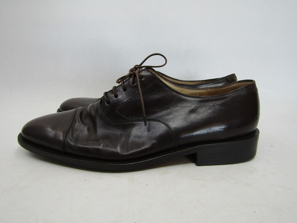 Salvatore Ferragamo Mens Size 10.5 EE Brown Leather Oxford Dress Shoes